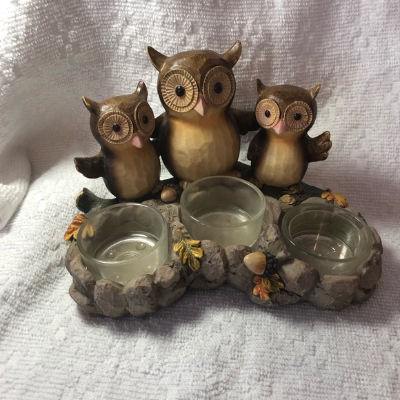 Yankee Candle triple owl tealight candleholder from 2012